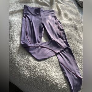 Fabletics Lavender High-Waist Cold-Weather Leggings with Contrast Piping